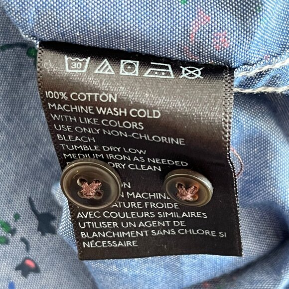 CPO Men's Blue  Floral Short Sleeve Button Down Shirt Size Medium - Picture 10 of 10